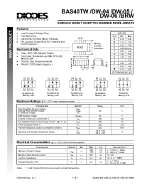 Datasheet BAS40DW-04 manufacturer Diodes